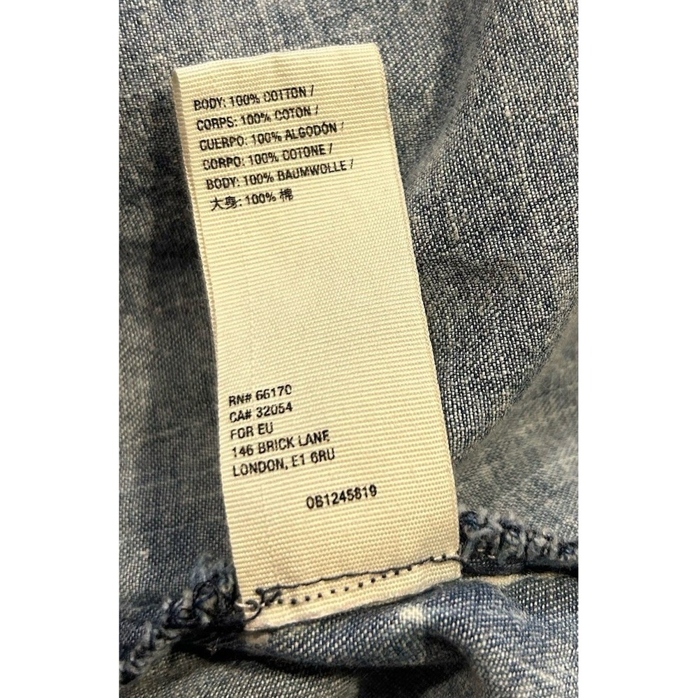 Free People Ainsley Denim top womens Small Blue faded bell‎ sleeve Boho - Picture 6 of 6
